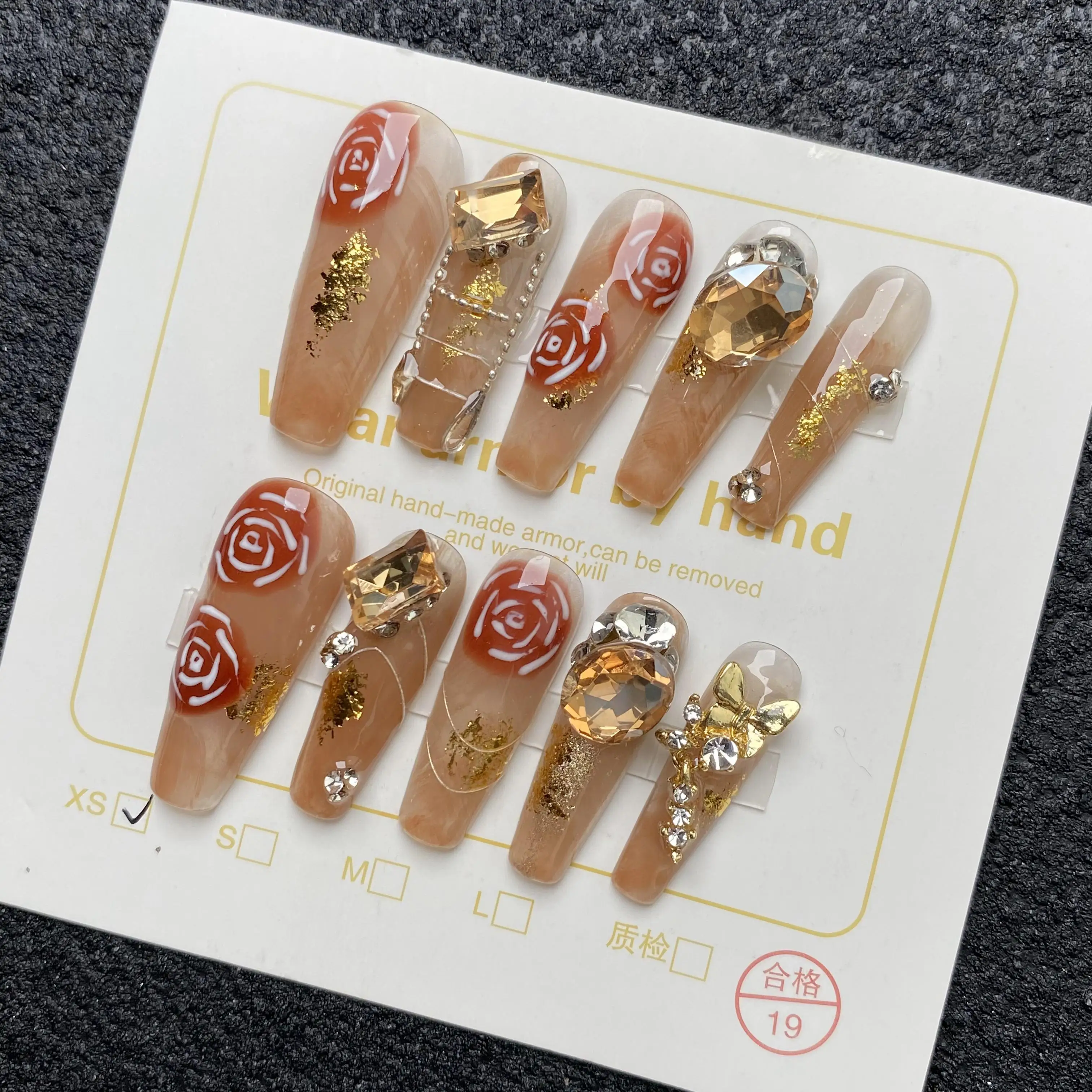 Best Selling Wholesale Hand-Painted Fashion Design Jewelry Inlaid High Quality Artificial Fingernails acrylic nails Fake Nails