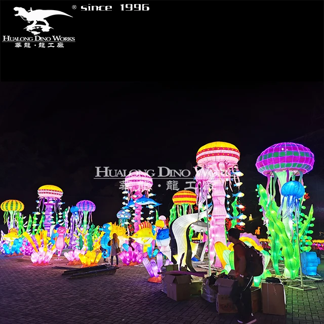 HL- Outdoor Led Festival Giant Lighting Peony Flowers Chinese Lanterns with CE Certificate