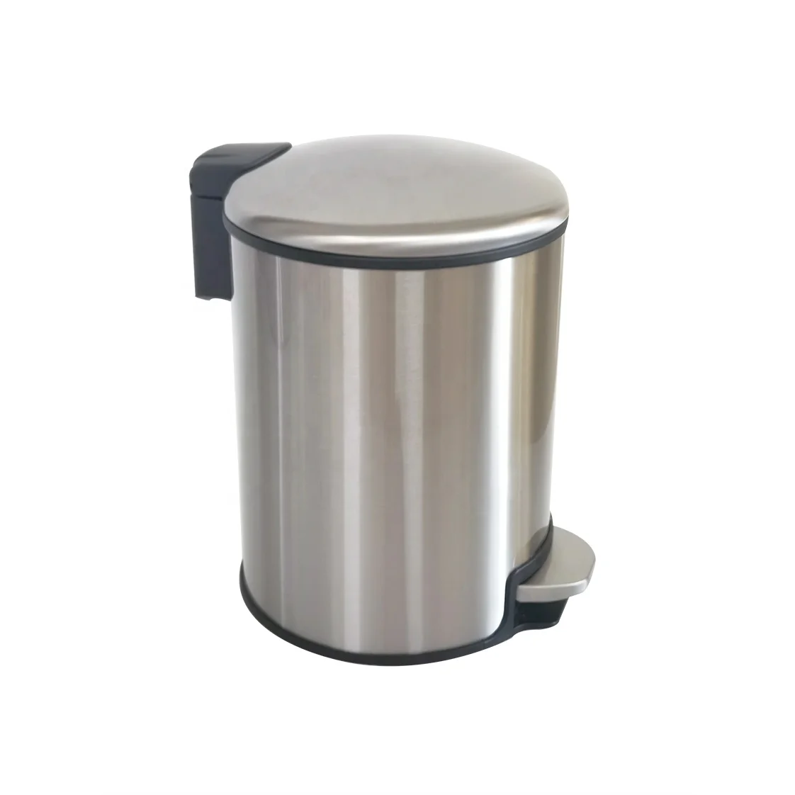 5L Polish Powder Coating Stainless Steel Pedal Bin Metal Trash Can Metal Waste Bin With Arch Lid