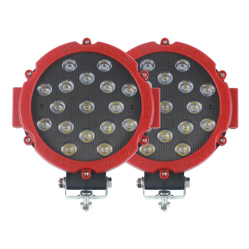 PUERXIN Auto 7 Inch 51W Round Spotlights for Car SUV Flood Led Trucks Fog Lamp Car Strobe Warning Head Driving Work Spot Light