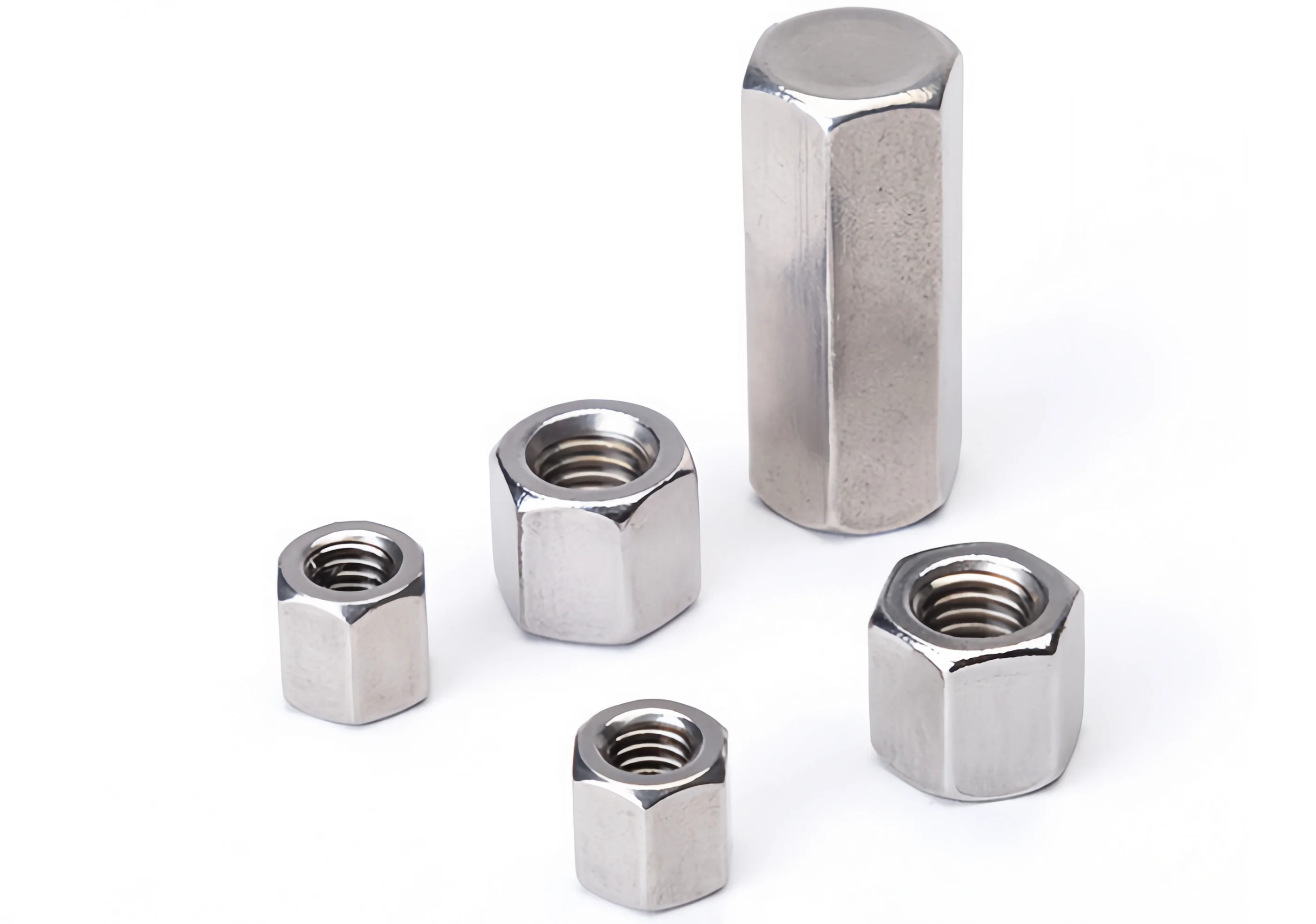 Hex  Nuts DIN6334 hexagon threaded connecting nut M4 M5 M6 M16 Carbon Steel Hex Sleeve