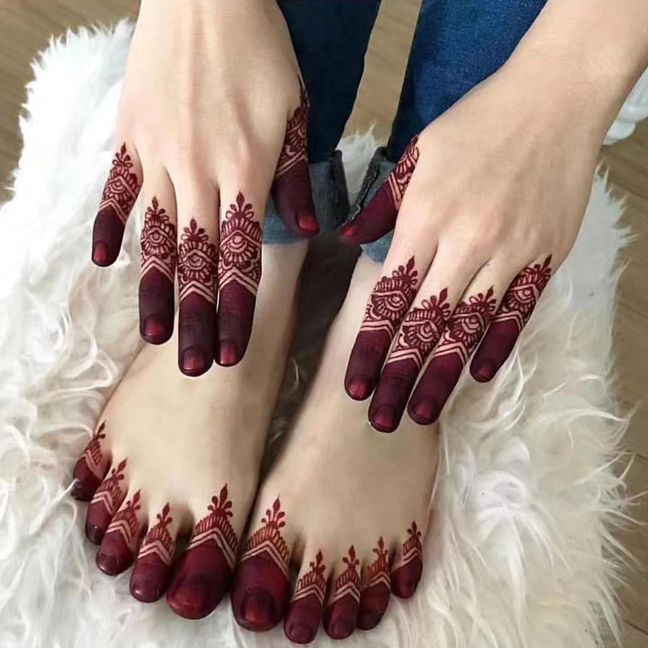 Легкое нанесение пятен из хны на растительной основе натуральные шишки крем для ногтей краска пальцев ног красный бордовый 10 цветов оптовая продажа