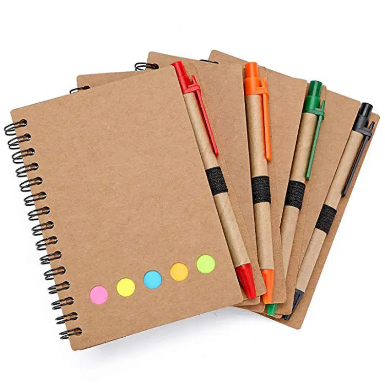Kraft paper coil  Note combination set notebook Creative stationery office notebook gift set