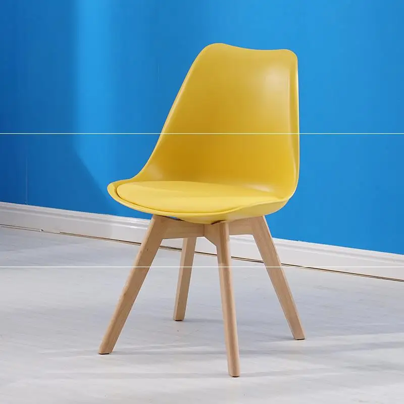 Dinning Chair Furniture Restaurant Living room Chairs PU Cushion Plastic Dining With Wooden