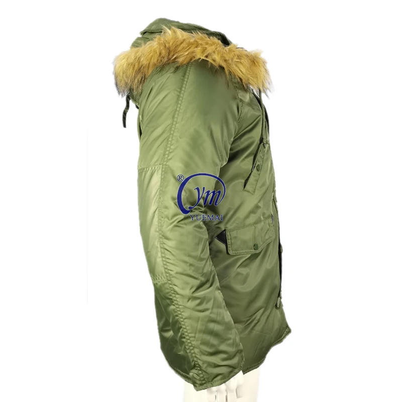 N3b Fur Hooded Thick Warm Men Winter Tactical Parka Russian Winter Coat