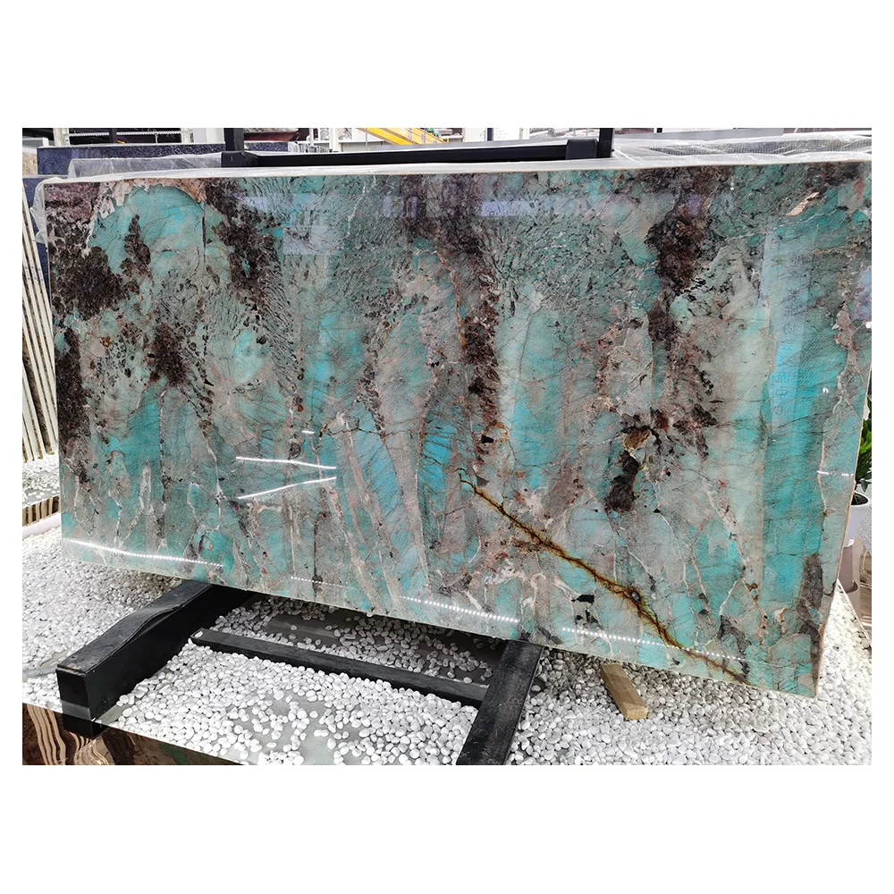 Green Quartzite Brazil Luxury natural stone  Amazonita Green Granite