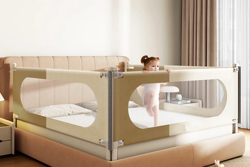 Adjustable Friendly Crib Guards Fence Barrier Baby Bed Safety Rails