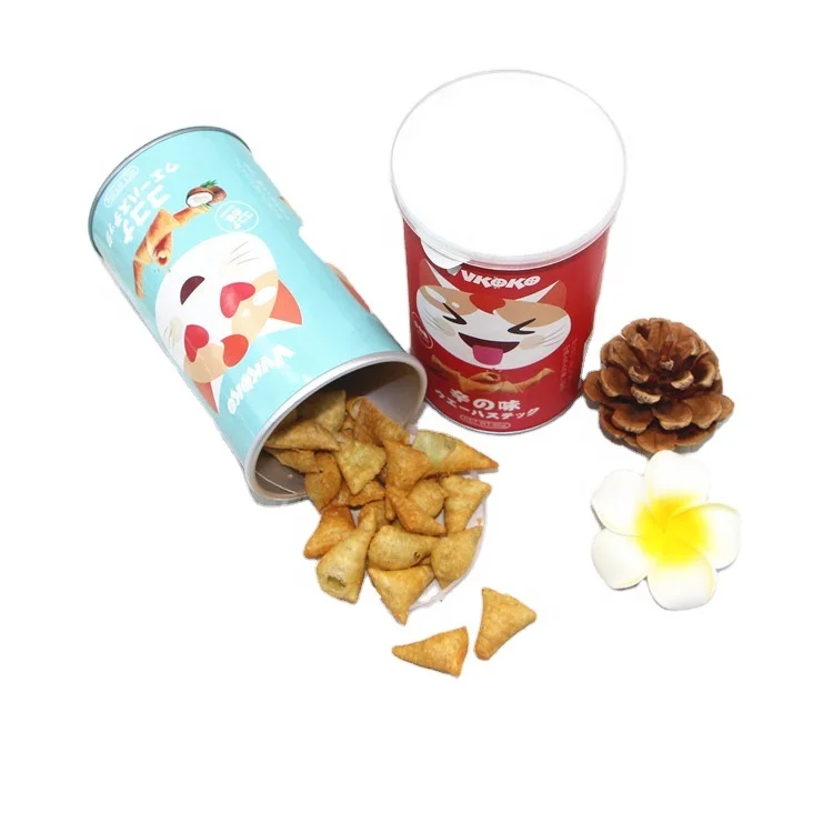 Customized Food Grade Packaging Paper Tube Cover Snacks Nuts Chips including Potato Shrimp Popcorn Crispy Stamping Vanishing