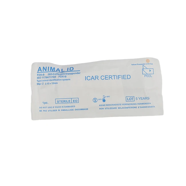 134.2KHz Waterproof Mini RFID Microchip Tag PVC Bio Glass Transponder for Animal Identification Dog Chip Tag