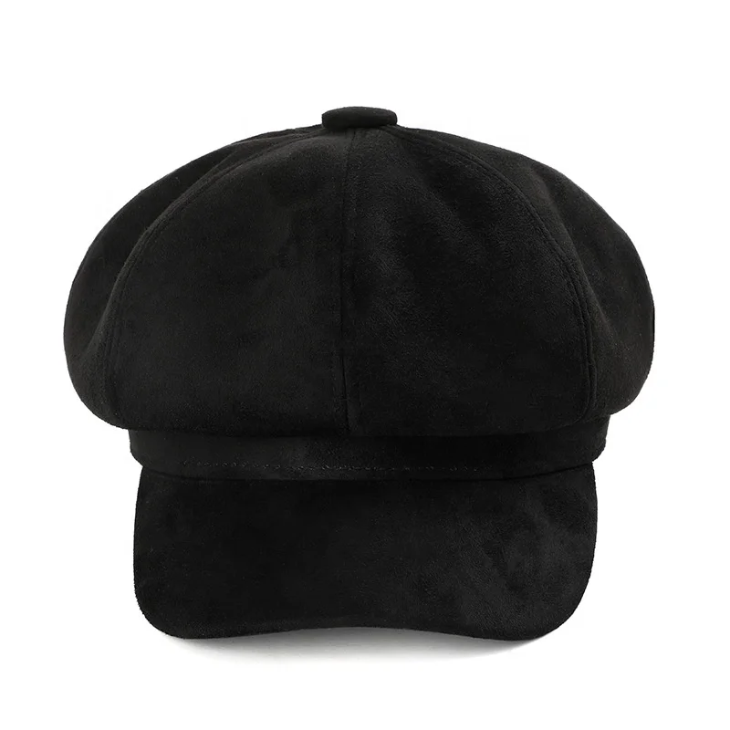 Fashion Custom Women Solid Color Beret Hat Female Newsboy Winter Hat For Girls Spring Autumn Winter Beret Cap Lady
