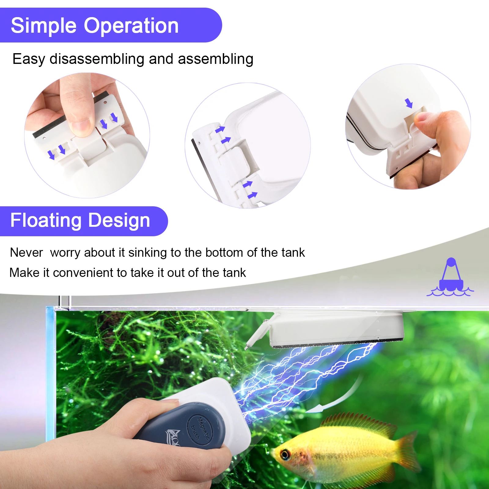 Fish Tank Internal Cleaning Brush Aquarium Cleaner