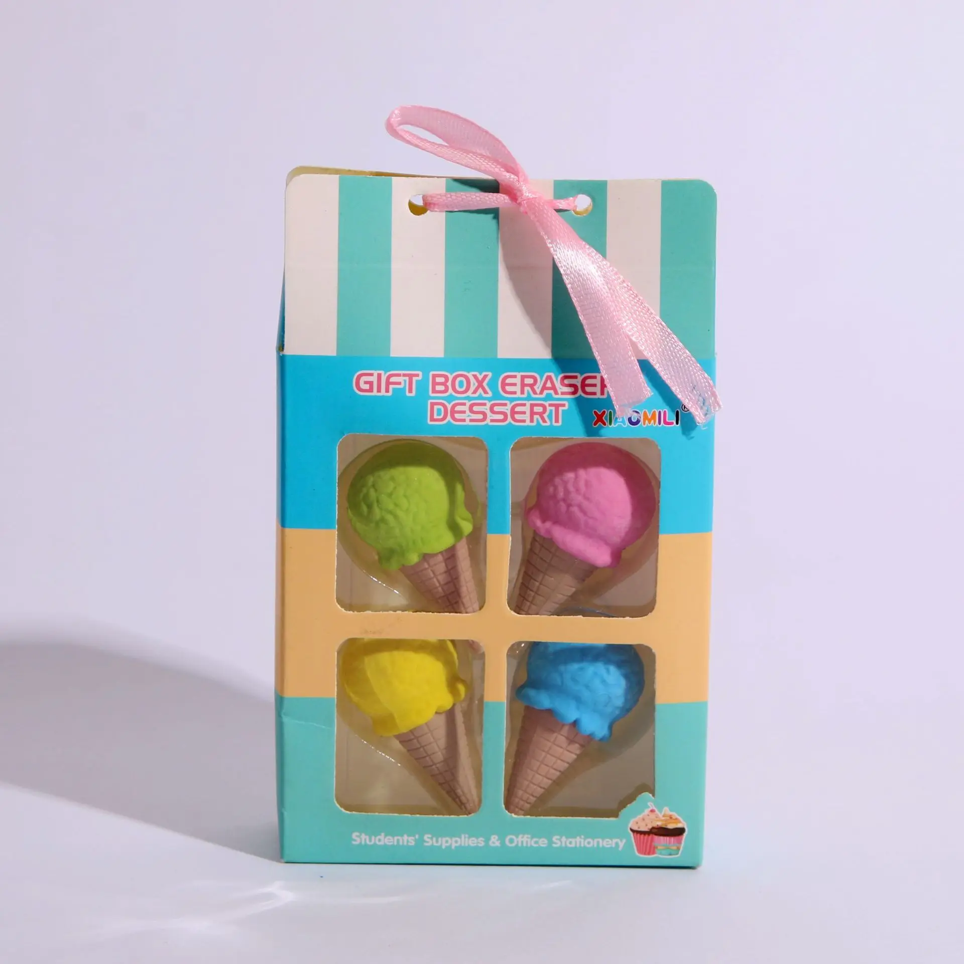 Cute Ice cream Doughnut Shape Eraser Set Mini 3D eraser gift for Kindergarten Primary School Stationery