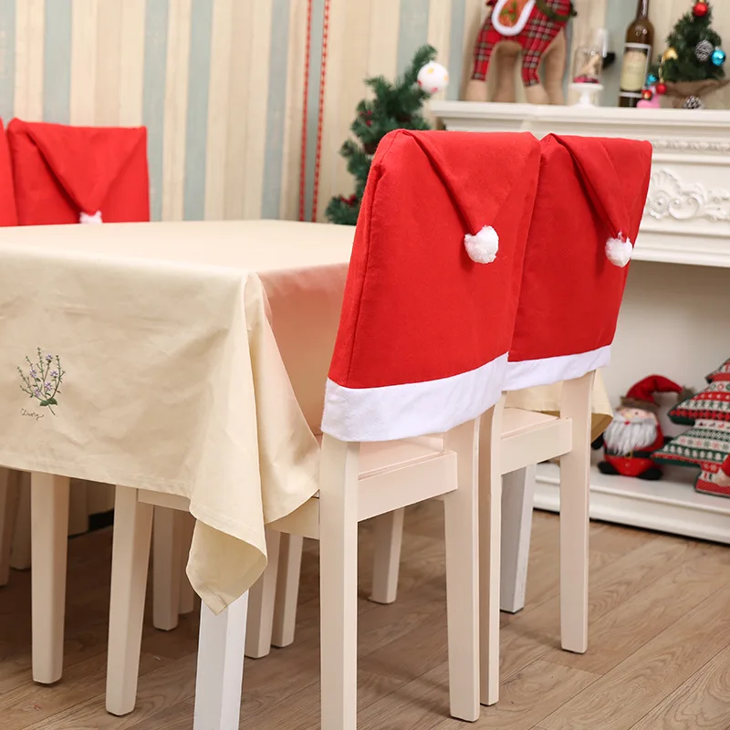 Christmas Chair Cover Santa Party Seat Chair Case indoor christmas party embroidered chair covers