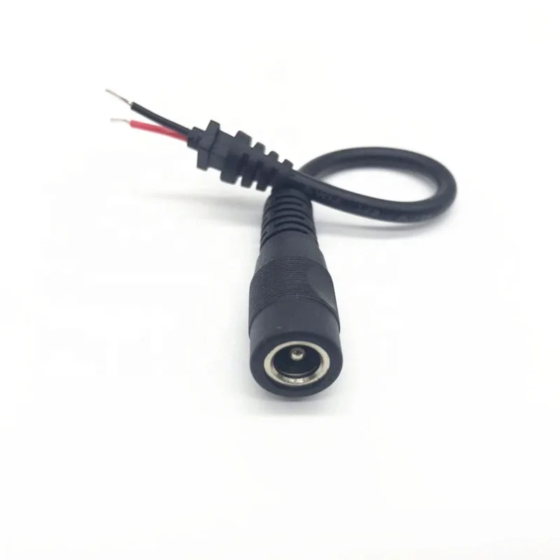 18AWG 5.5*2.1 DC Plug Cable Female Power Cord to Pigtail wire end open with tinned cable for 12V CCTV Camera