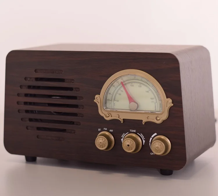 Wooden Vintage wireless Analog Radio with AM FM BT