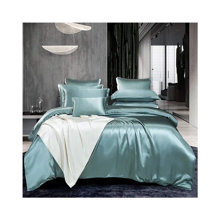 Оптовая продажа, роскошные шелковые простыни для отеля, размер 19 мм, 22 мм, 100% Шелковый атласный комплект пододеяльника, Шелковый комплект постельного белья
