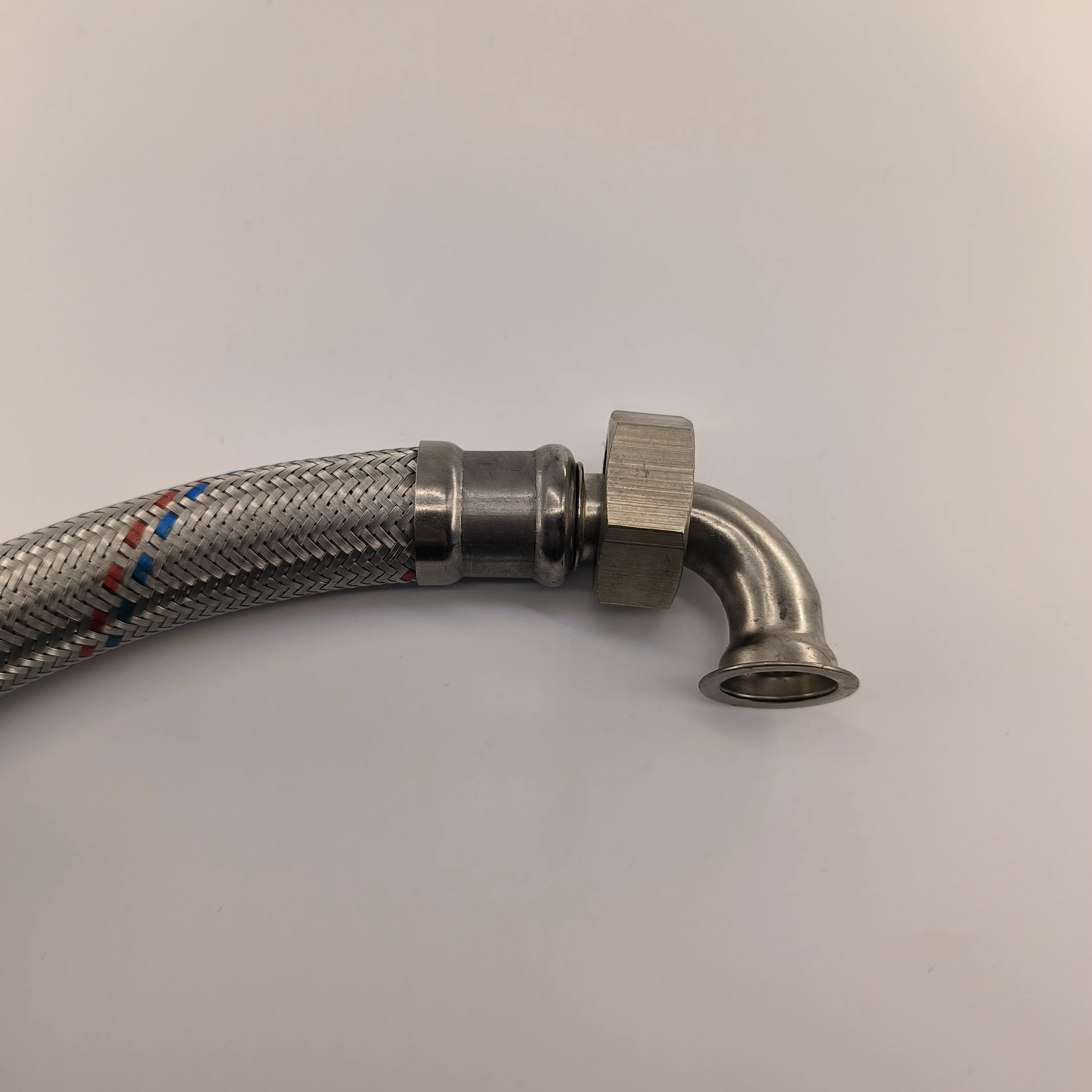 26mm F1*M1 Elbow for Bathroom Water Pump 304stainless Steel Wire Braided connection Flexible EPDM Hose