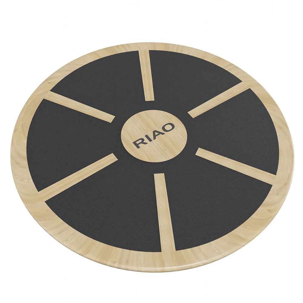 RIAO Custom Logo Design Home Fitness Training Yoga Exercise Wobble Wooden Balance Board