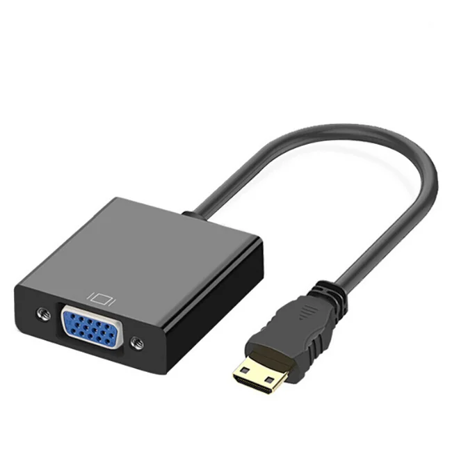 1080P Mini Hdtv to Vga Converter male to female mini HD to Vga converter adapter cable for computer media player