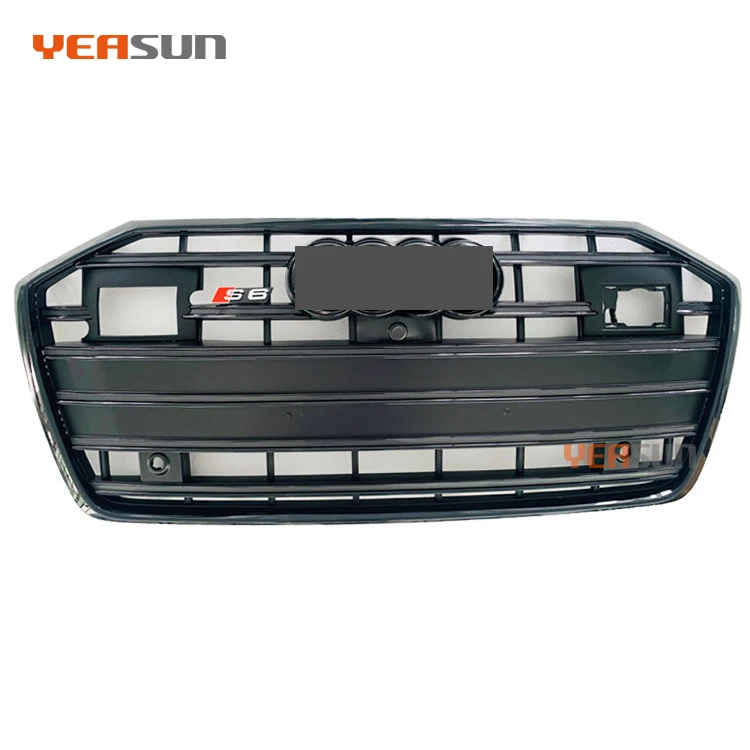 Для Audi A6 S6 гриль Черный Серебристый Хром C8 S6 передний бампер решетка с ACC 2019 2020