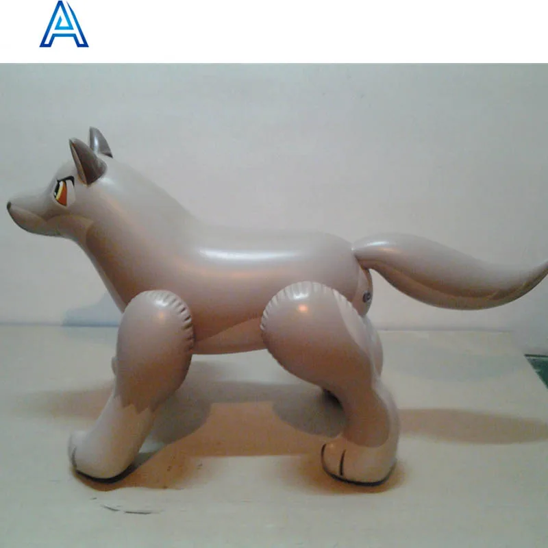 Cheap low price high quality durable vinyl PVC air blow inflatable wolf dog puppy pet animal toy figure model