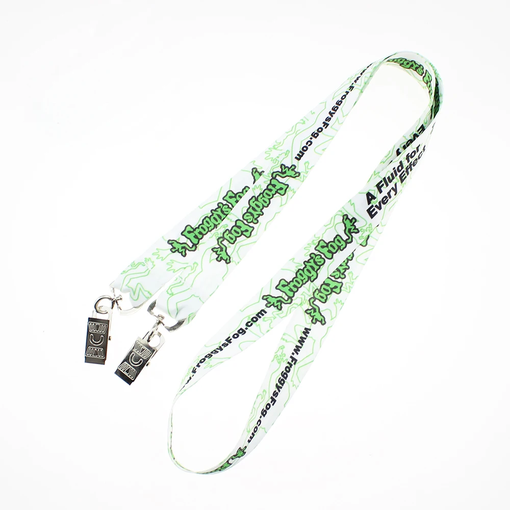 At Low Price Short Time Delivery Neck Phone Holder Woven Logo Strap Universal RPET Lanyard With two clips