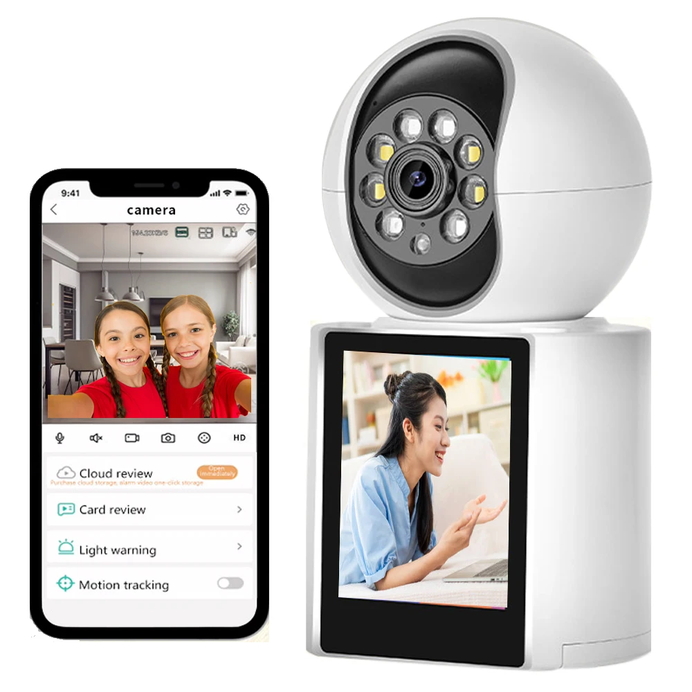 new arrival  WiFi Video Baby Monitor 2.8 Inch Screen AI Detection Two-Way Audio Night Vision Indoor PTZ Auto Tracking App