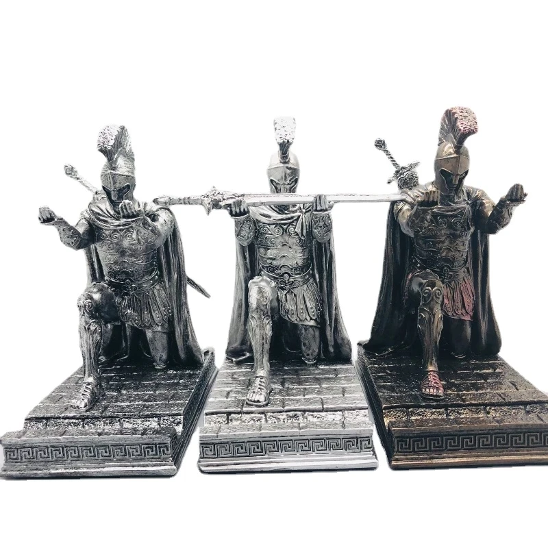 Executive Desktop Organizer Knight Pen Holder Office Resin Decor Display Rome Armor Hero Mobile Phone Pen Holder