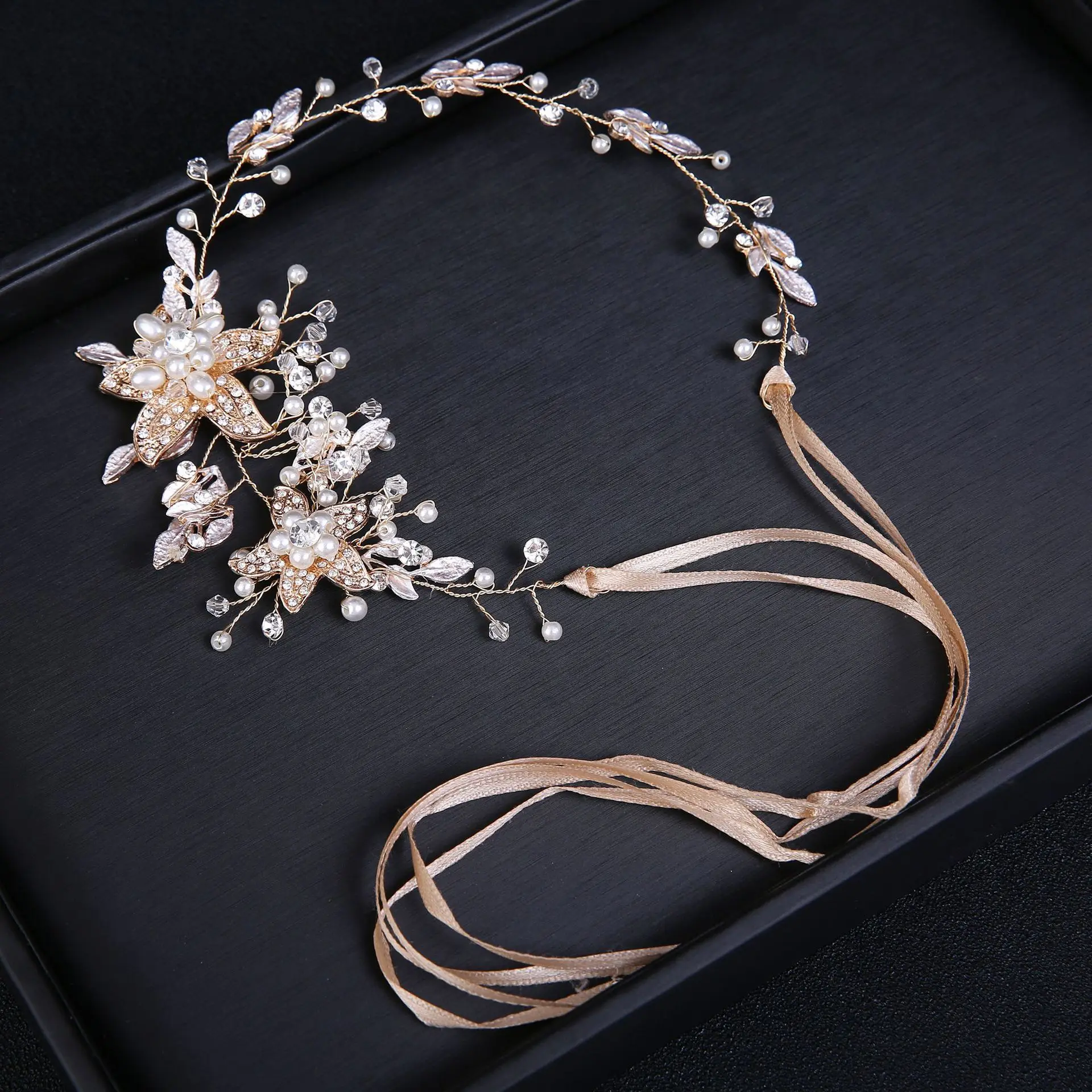 European-style Bridal Headwear Gold and Silver Rhinestone Alloy Handmade Hot-selling Jewelry  Bride Wedding Hair Accessories