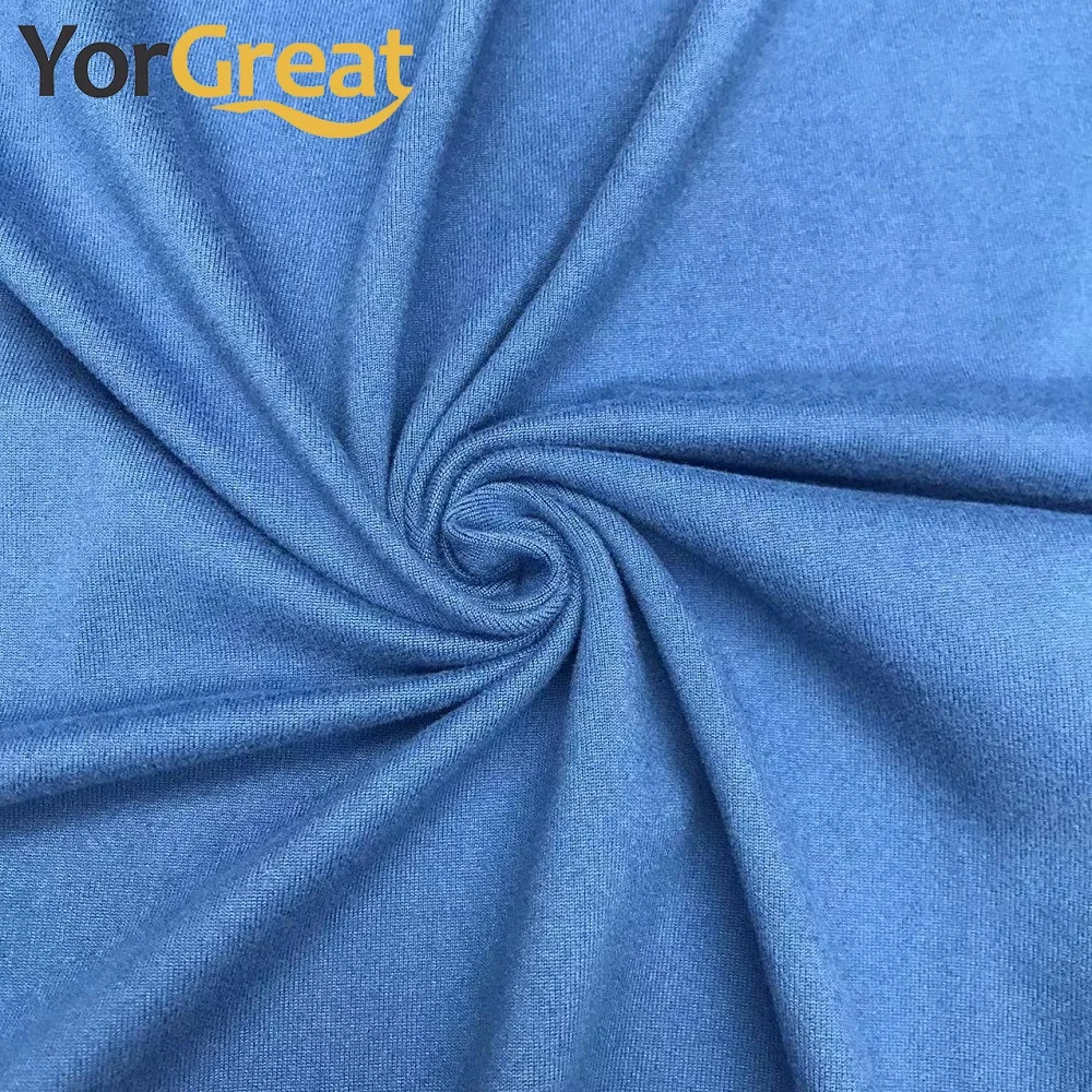 FREE SAMPLE super soft fashion fabrics polyester spandex brushed fabrics both side peach single jersey plain dyed fabrics