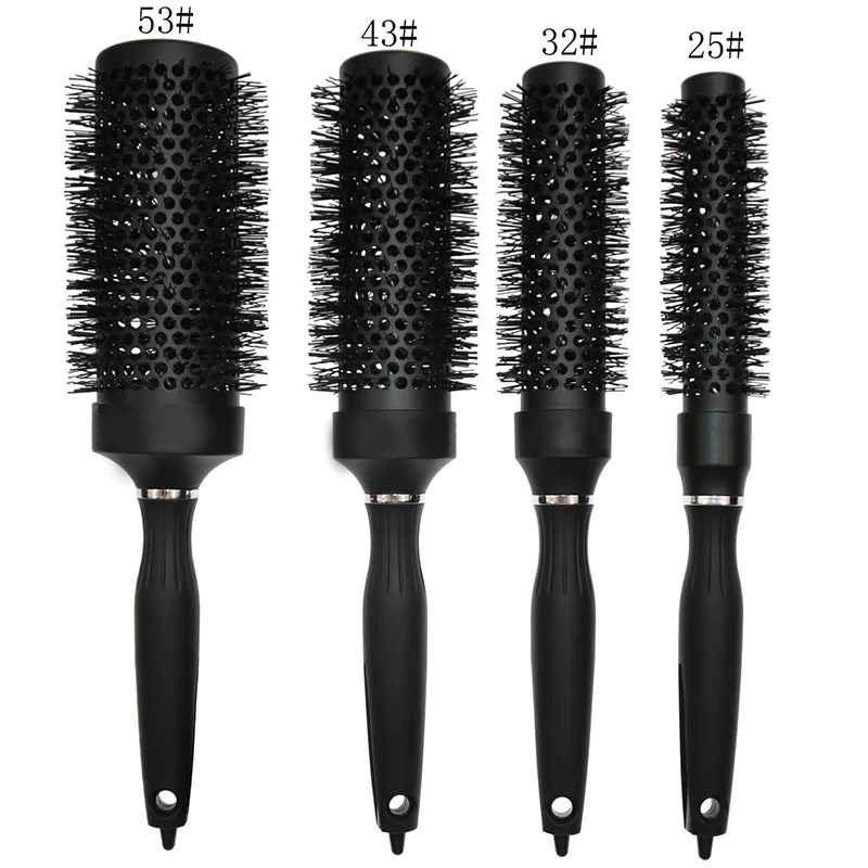 Professional Thermal Barrel Brush Boar Bristle Hairbrush Hairdressing Tool For Curling Hair Round Brush Set for Blow