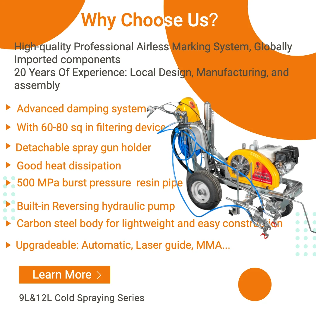 Cold Plastic Airless Spraying Paint Road Marking Machine Equipped With imported pumps and spray guns
