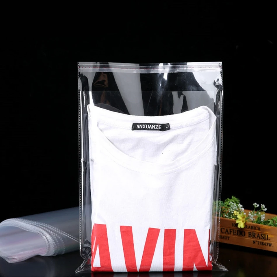 100 шт. * мешок из полиуретана с открытыми порами прозрачная самоклеящаяся одежды категории нижнего белья упаковывая самоклеящийся OPP замка застежка-молнии