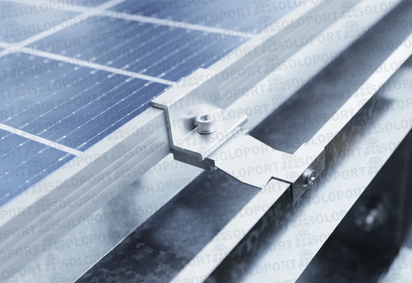 Soloport Brand PP2-G6300 One-Sided Car Park Canopy 15 Solar Modules Steel/Metal Car Park Roofing Base Field Carports Garages