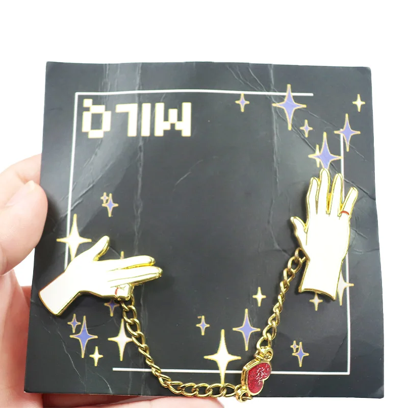Wholesale soft hard enamel pins custom shape hat pins anime pins with chain manufacturers