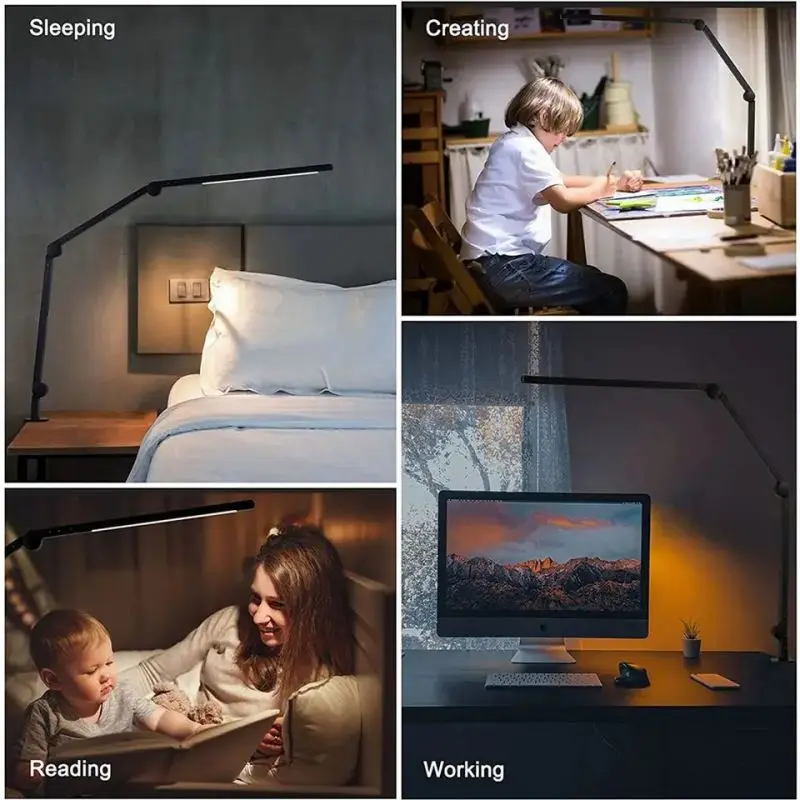 Led Desk Lamp Swing Arm Home Office Dormitory Working Studying Reading Table Lamp For Office