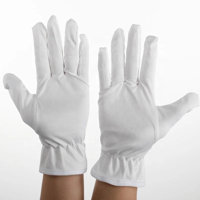 safety working Microfiber Cleaning Jewelry Silver nylon hand Gloves for Watch and Diamond