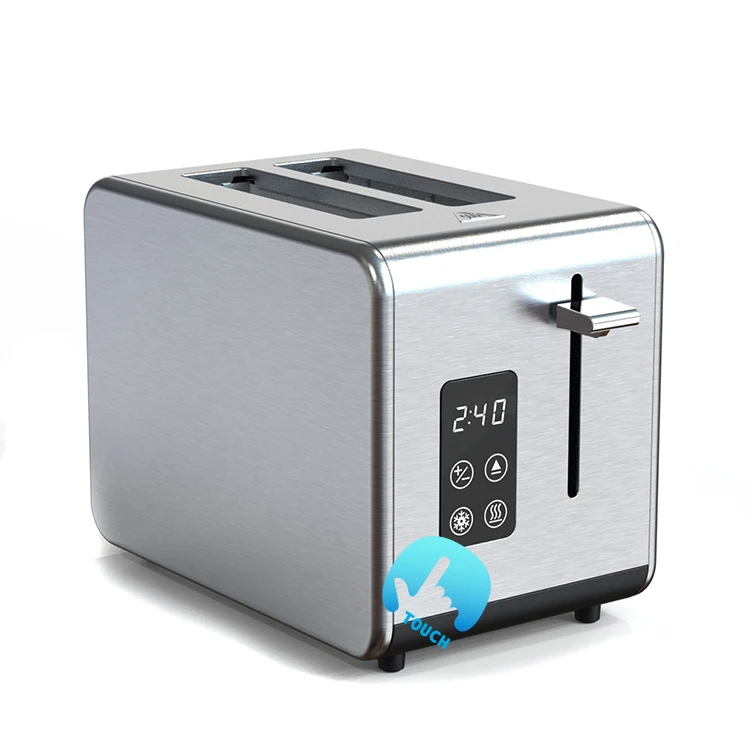 
Touch Screen Toaster 2 Slice Stainless Steel Extra Wide Slots Sandwich 6 Shade Settings Toaster 