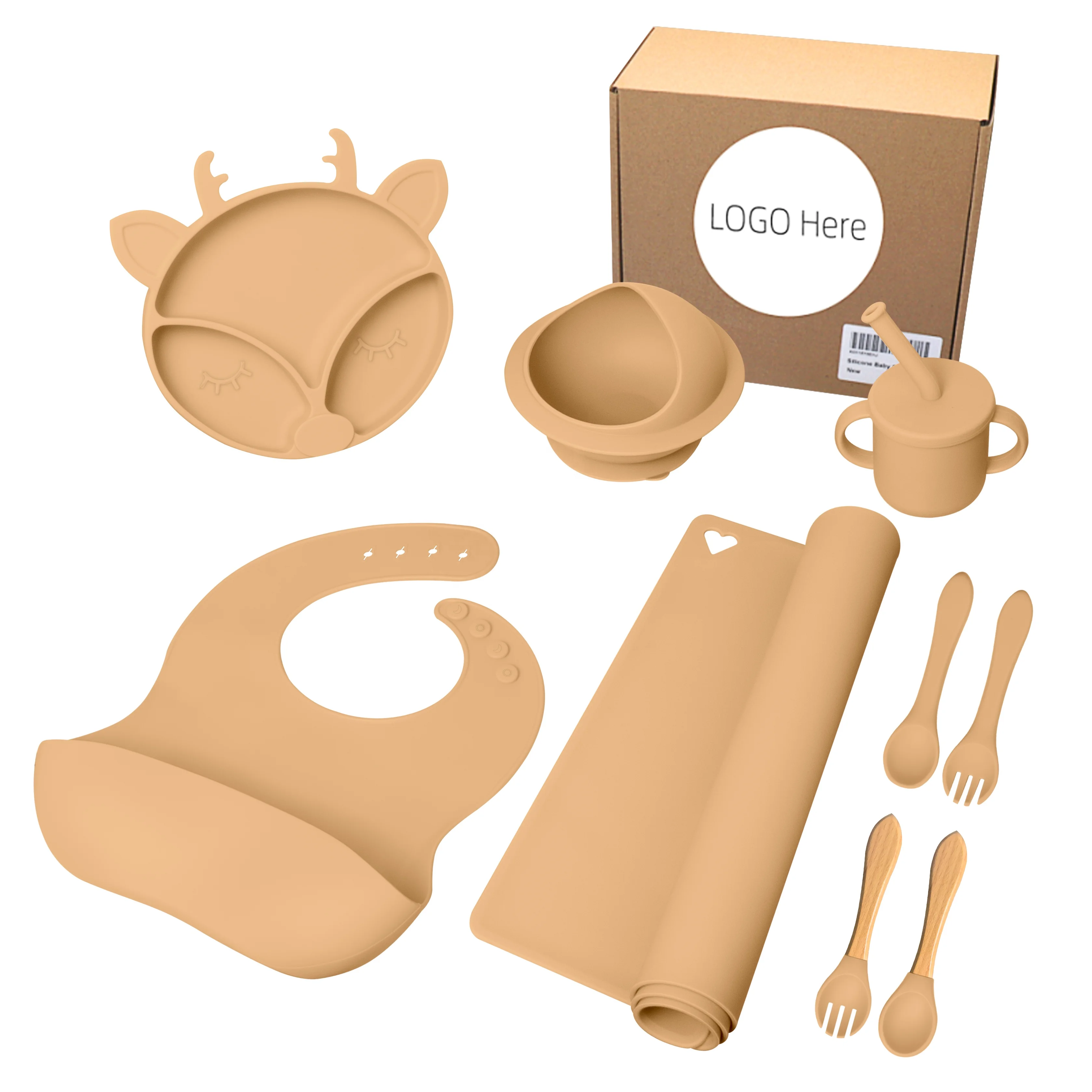 High Quality Low MOQ Customization BPA Free Suction Silica Gel Dinner Plate Silicone Baby Bowl