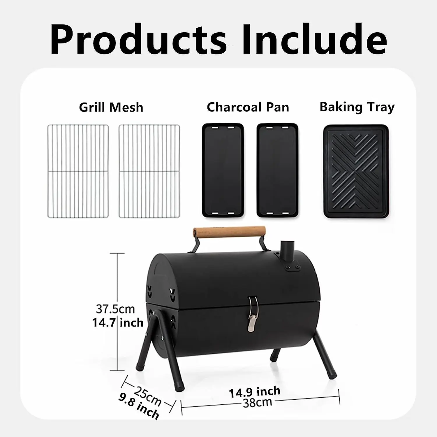 In Stock Multi-functional Adjustable Metal Portable MINI BBQ Smoker Charcoal BBQ Grill for Outdoor Hiking Picnic