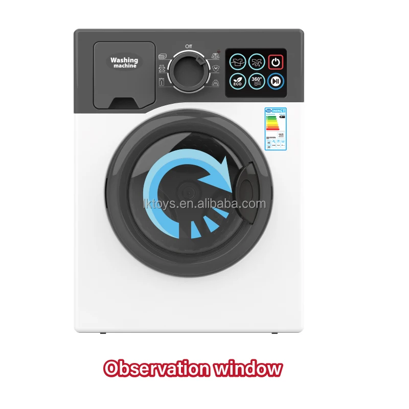 Lucky Toys Electric Washing Machine Laundry Set Pretend Toy Play Washer and Dryer Set Mini Washing Toy Household Appliances