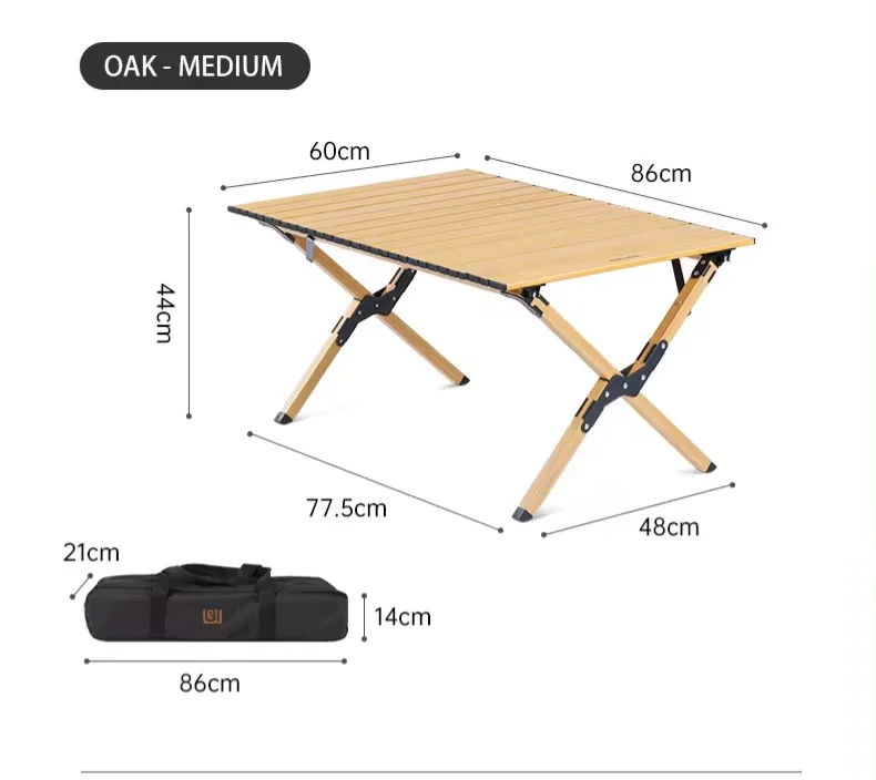 Aluminum Alloy Egg Roll Table Portable Outdoor Camping Picnic Folding Table