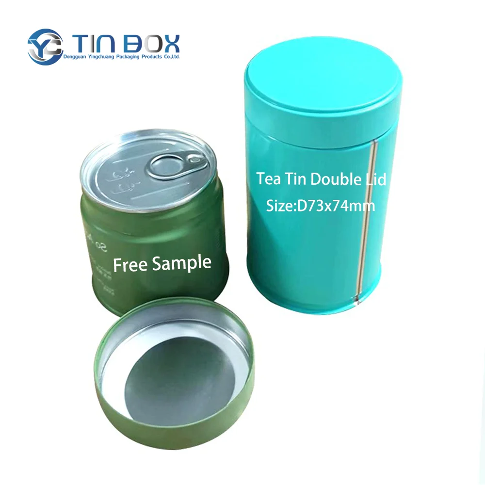 Tea Metal Tin Packaging 30G 40G 50G Small Easy Peel Off Lid Tinplate Canister Matcha Spice Tea Tin Cans
