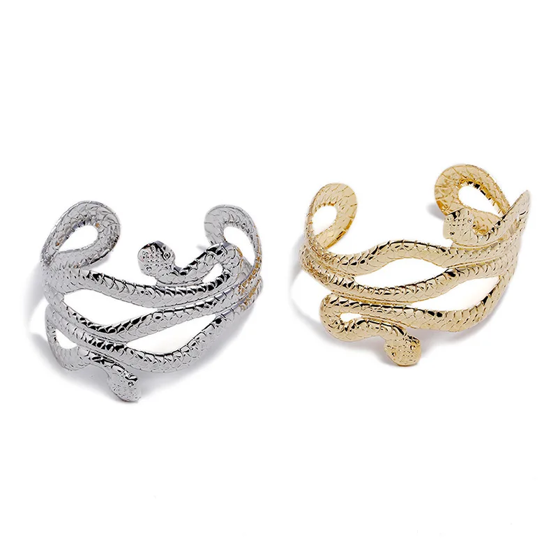 New Arrival  Arm Cuff Open Arm Bracelet Chic Egypt Cleopatra Swirl Snake Arm Cuff Armlet Armband Open Bangle Bracelet