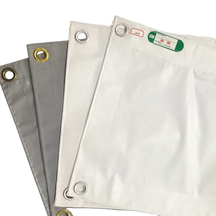 Custom Fireproof waterproof white vinyl tarp pvc tarpaulin manufacturer