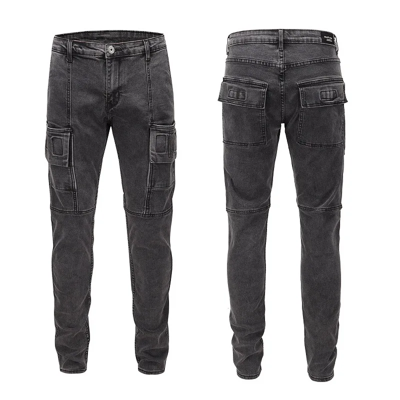 Оптовая продажа, новые эластичные облегающие джинсы, современный дизайн, обтягивающие мужские джинсы для отдыха