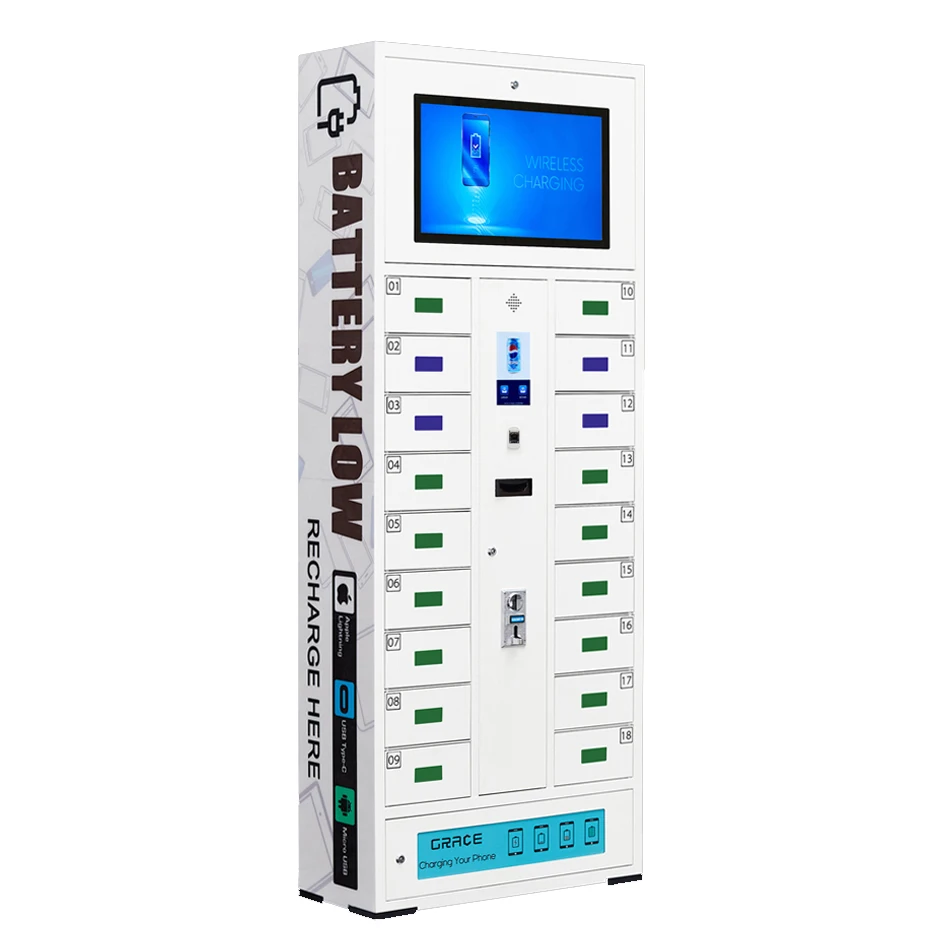 18 Door Cell Phone Charging Storage Locker Mobile Phone Charging Station Kiosk