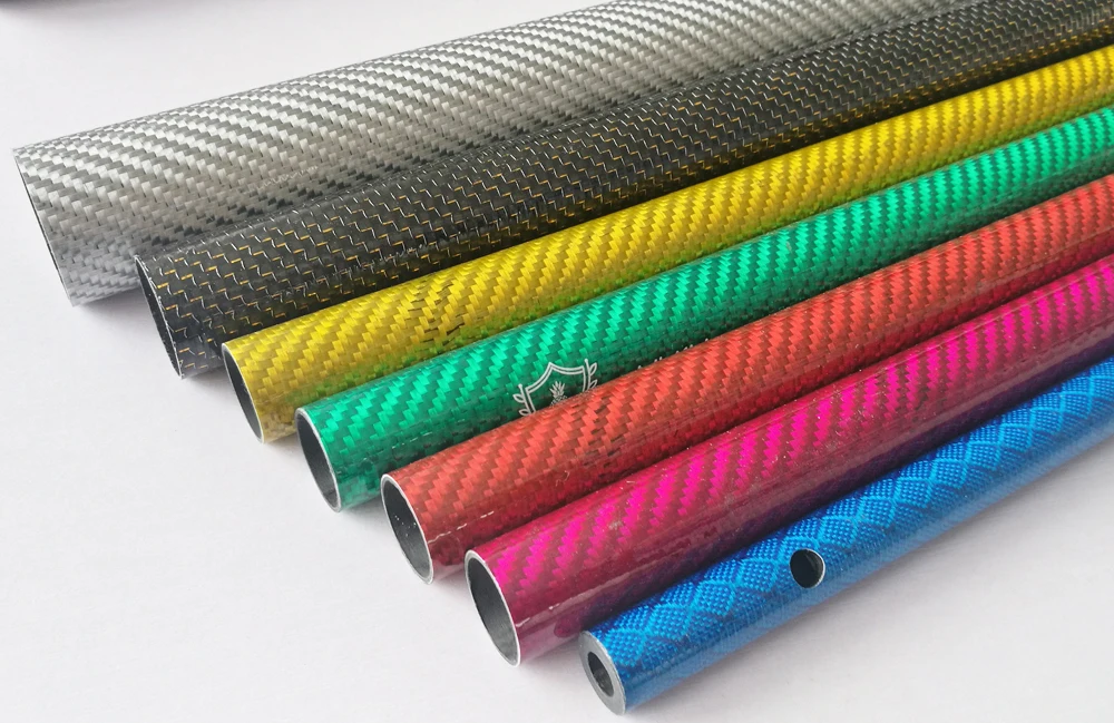 Углеродное волокно SW 3k, производство под заказ, цветная трубка 55 мм 70 мм 80 мм, углеродная трубка, стержень из углеродного волокна
