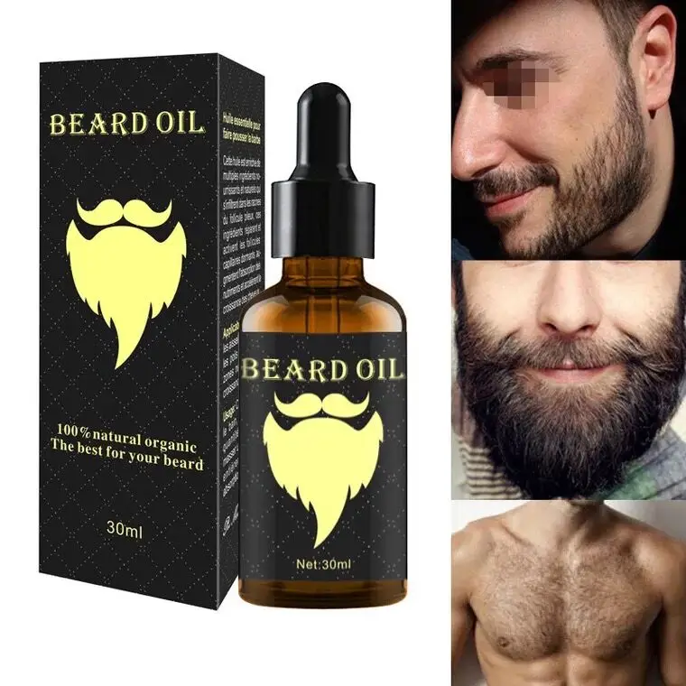 Hot Sale 100% Natural Pure Organic Beard Hair Growth Oil With Box Beard Care Products For Men