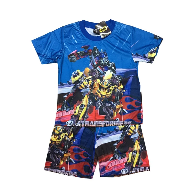 boys sets Cartoon summer 2023 new children wear clothing kids pajamas two piece clothes T-shirt + shorts Cartoon Casual fashion